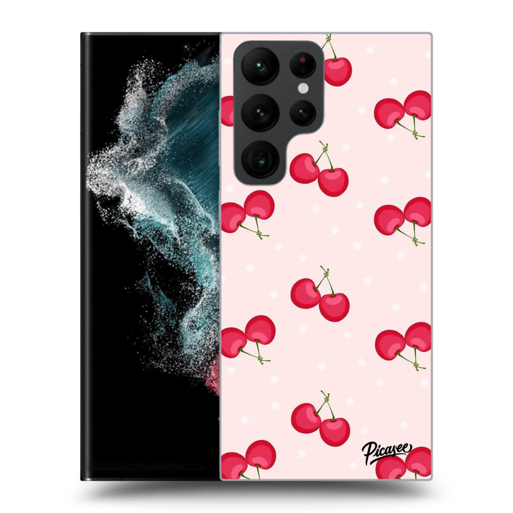 Picasee husă neagră din silicon pentru Samsung Galaxy S22 Ultra 5G - Cherries