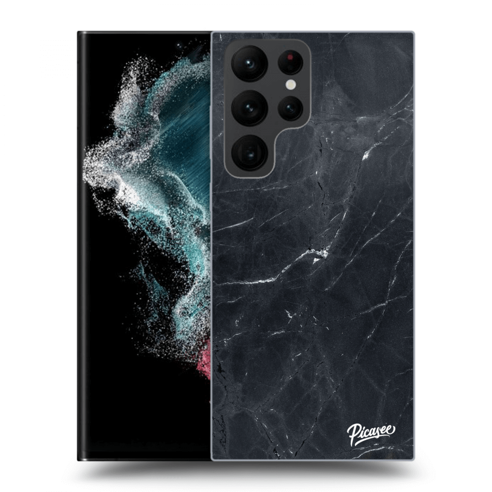 Picasee husă neagră din silicon pentru Samsung Galaxy S22 Ultra 5G - Black marble