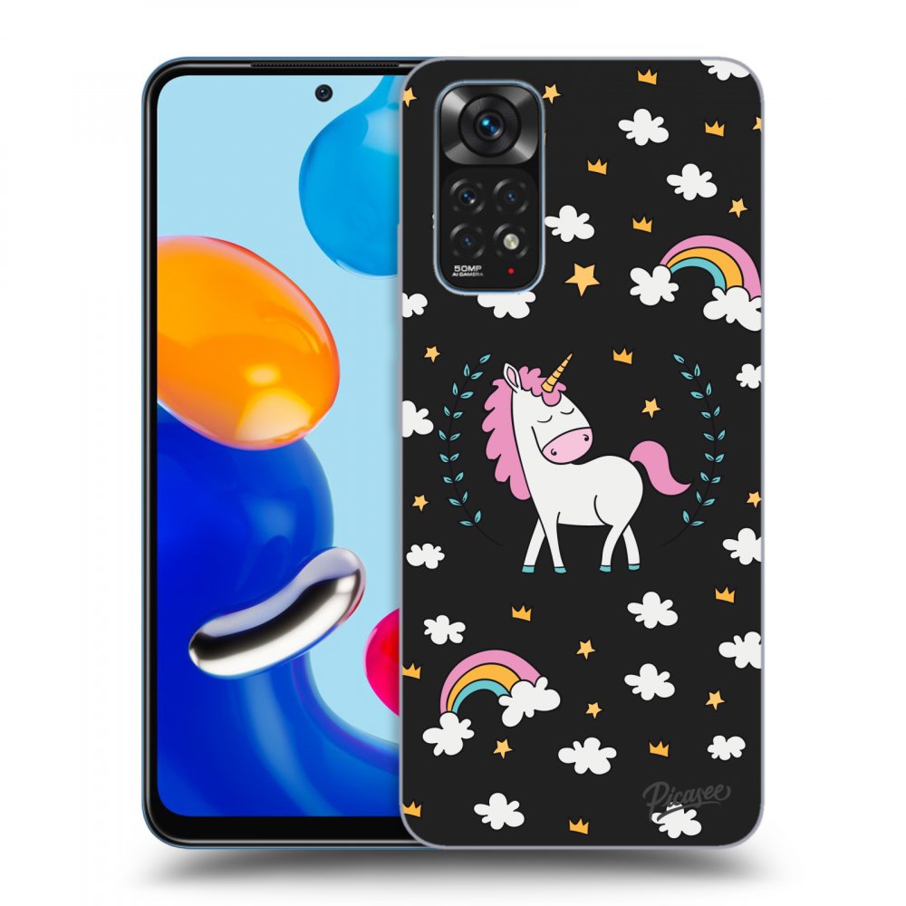 Picasee husă neagră din silicon pentru Xiaomi Redmi Note 11 - Unicorn star heaven