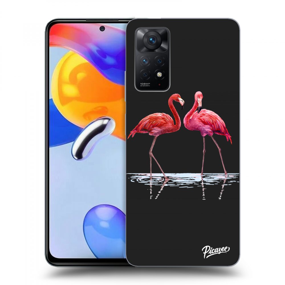 Picasee husă neagră din silicon pentru Xiaomi Redmi Note 11 Pro - Flamingos couple