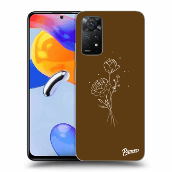 Picasee husă transparentă din silicon pentru Xiaomi Redmi Note 11 Pro 5G - Brown flowers