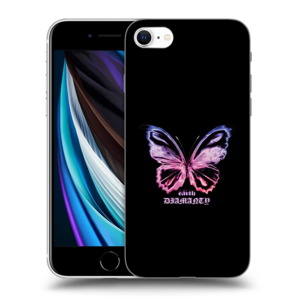 Picasee husă neagră din silicon pentru Apple iPhone SE 2022 - Diamanty Purple