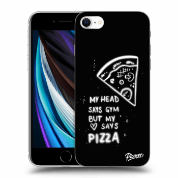 Picasee husă neagră din silicon pentru Apple iPhone SE 2022 - Pizza