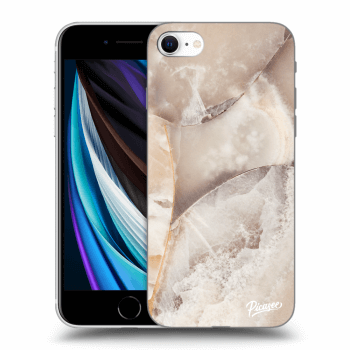 Picasee husă transparentă din silicon pentru Apple iPhone SE 2022 - Cream marble