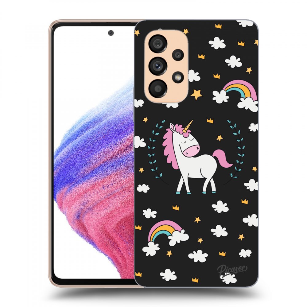 Picasee husă neagră din silicon pentru Samsung Galaxy A53 5G - Unicorn star heaven