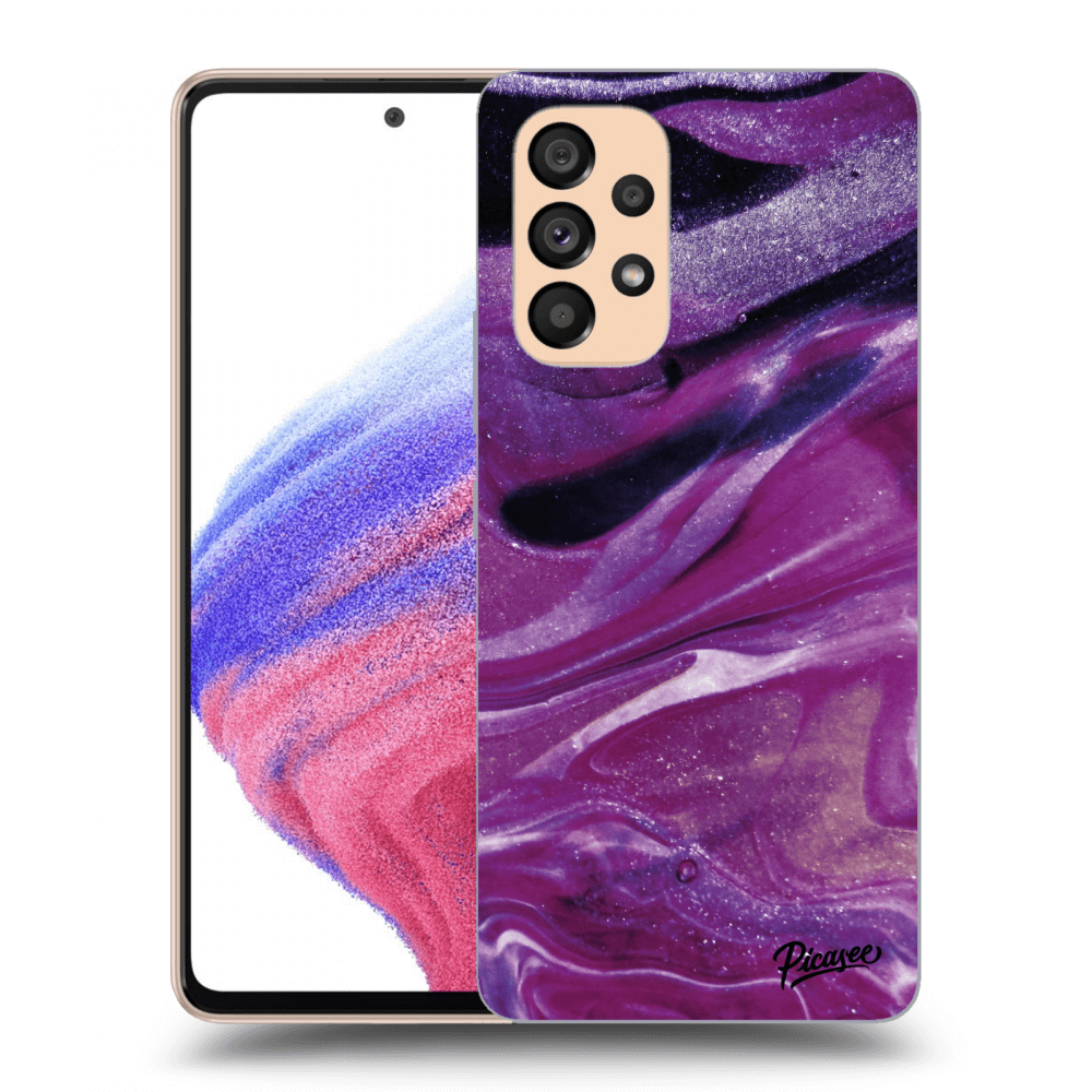 Picasee husă transparentă din silicon pentru Samsung Galaxy A53 5G - Purple glitter