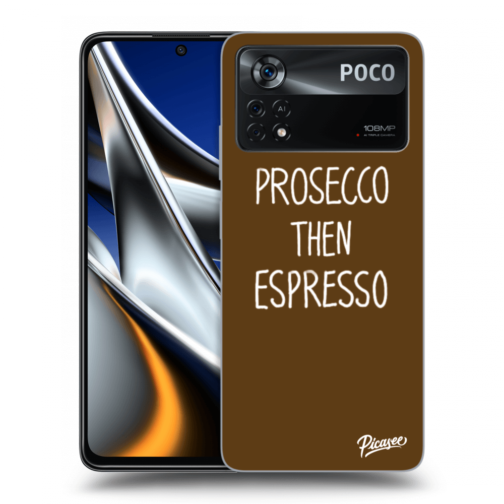 Picasee husă transparentă din silicon pentru Xiaomi Poco X4 Pro 5G - Prosecco then espresso