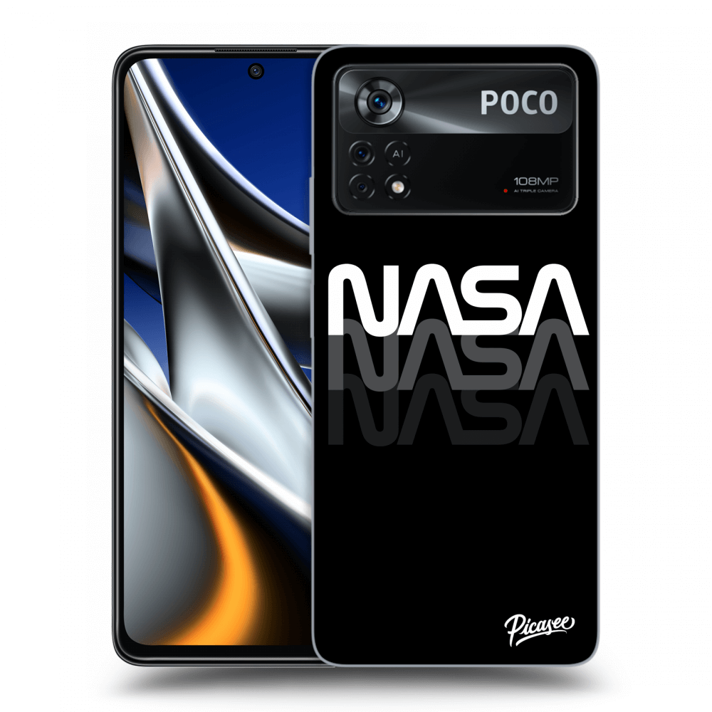 Picasee husă neagră din silicon pentru Xiaomi Poco X4 Pro 5G - NASA Triple