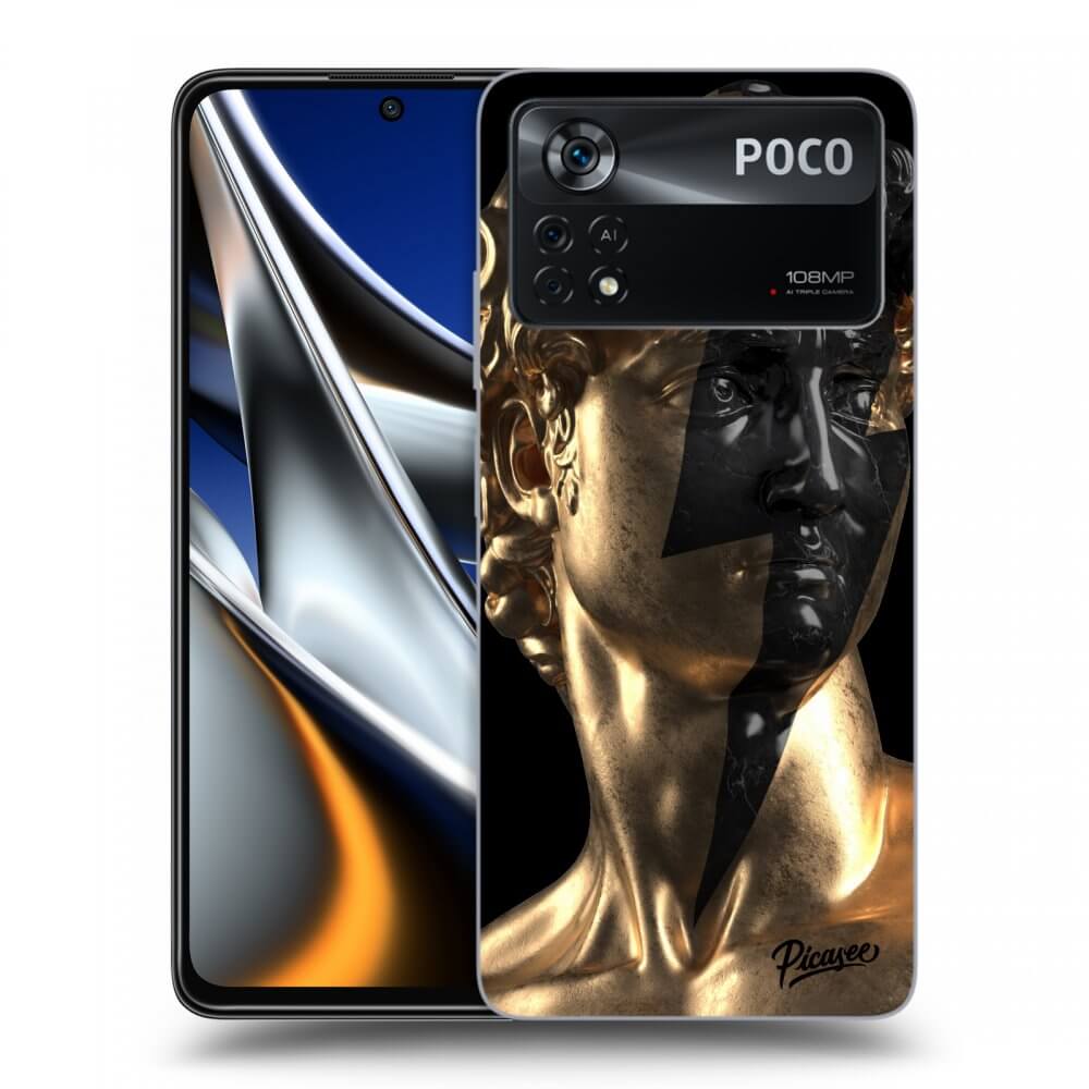 Picasee husă neagră din silicon pentru Xiaomi Poco X4 Pro 5G - Wildfire - Gold