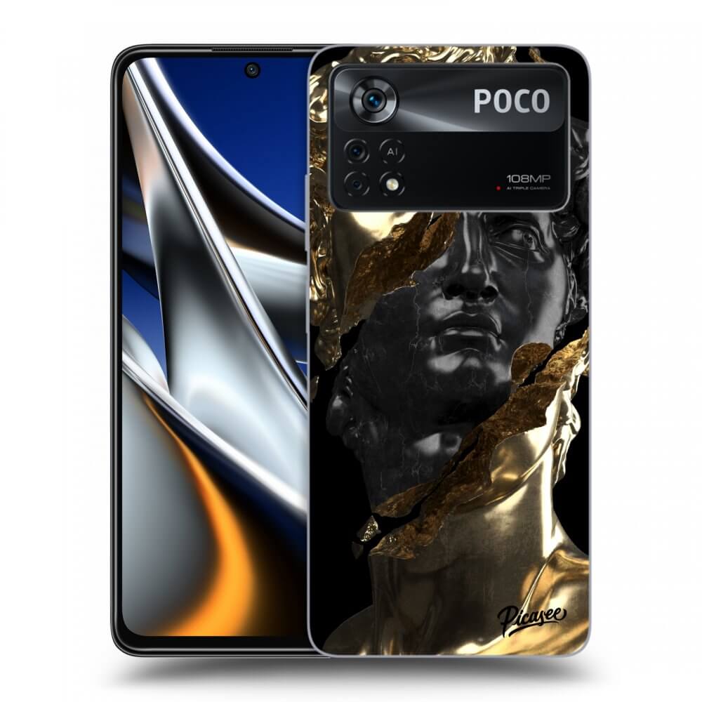 Picasee husă neagră din silicon pentru Xiaomi Poco X4 Pro 5G - Gold - Black