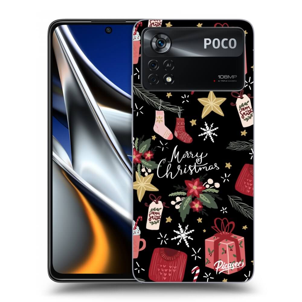 Picasee husă neagră din silicon pentru Xiaomi Poco X4 Pro 5G - Christmas