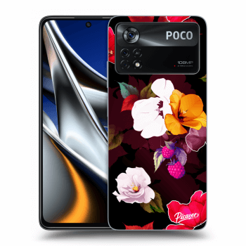 Picasee husă transparentă din silicon pentru Xiaomi Poco X4 Pro 5G - Flowers and Berries