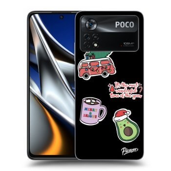 Picasee husă neagră din silicon pentru Xiaomi Poco X4 Pro 5G - Christmas Stickers