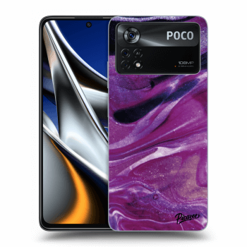 Husă pentru Xiaomi Poco X4 Pro 5G - Purple glitter