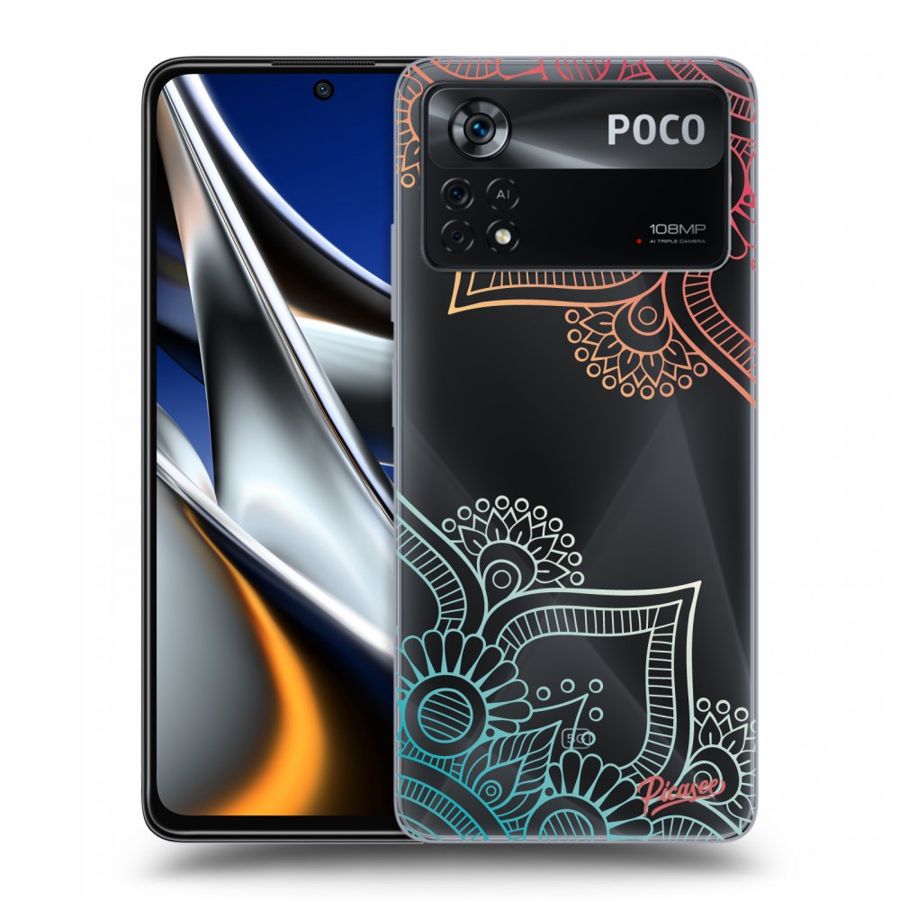 Picasee husă transparentă din silicon pentru Xiaomi Poco X4 Pro 5G - Flowers pattern