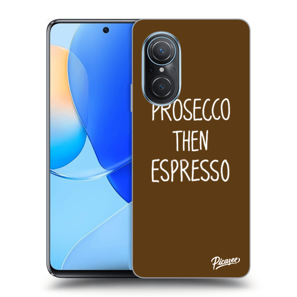 Picasee husă neagră din silicon pentru Huawei Nova 9 SE - Prosecco then espresso