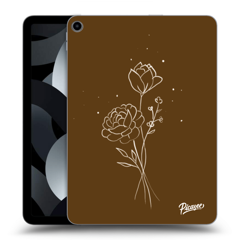 Picasee husă transparentă din silicon pentru Apple iPad Air 5 10.9" 2022 - Brown flowers