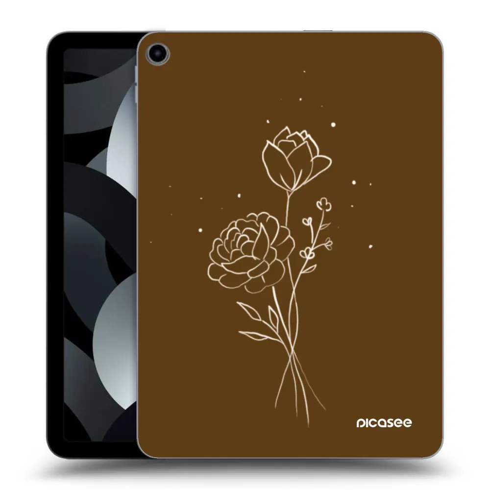 Picasee husă transparentă din silicon pentru Apple iPad Air 5 10.9" 2022 - Brown flowers