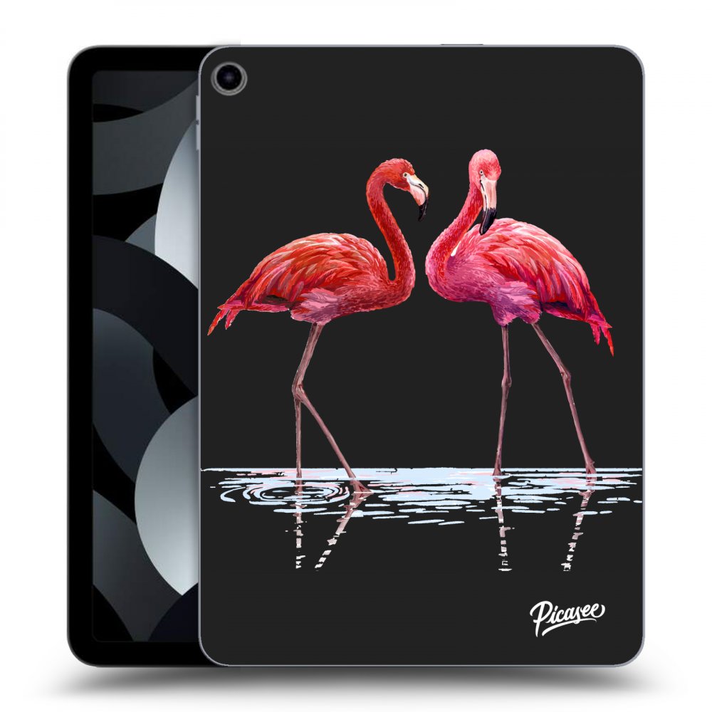Picasee husă neagră din silicon pentru Apple iPad Air 5 10.9" 2022 - Flamingos couple
