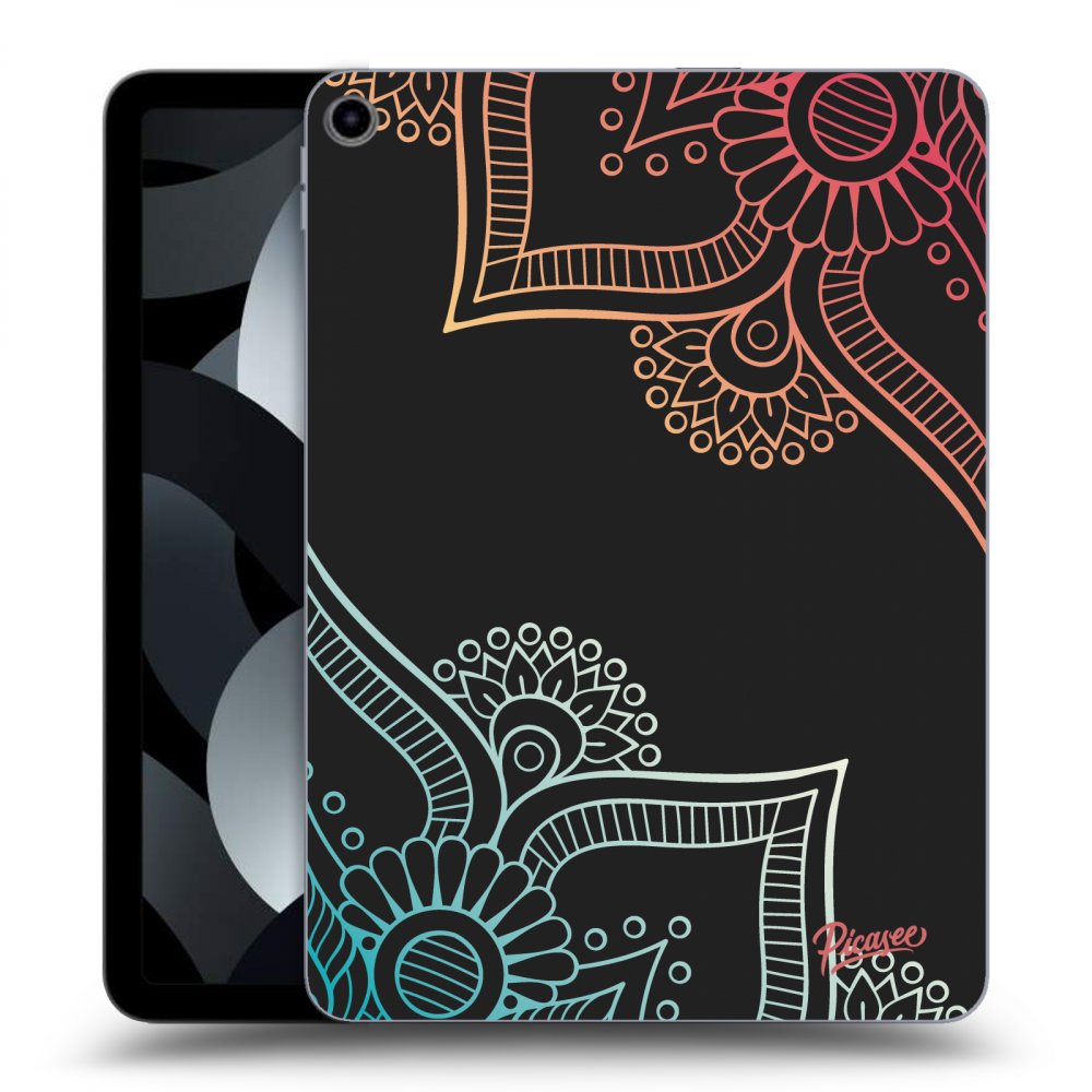 Picasee husă neagră din silicon pentru Apple iPad Air 5 10.9" 2022 - Flowers pattern