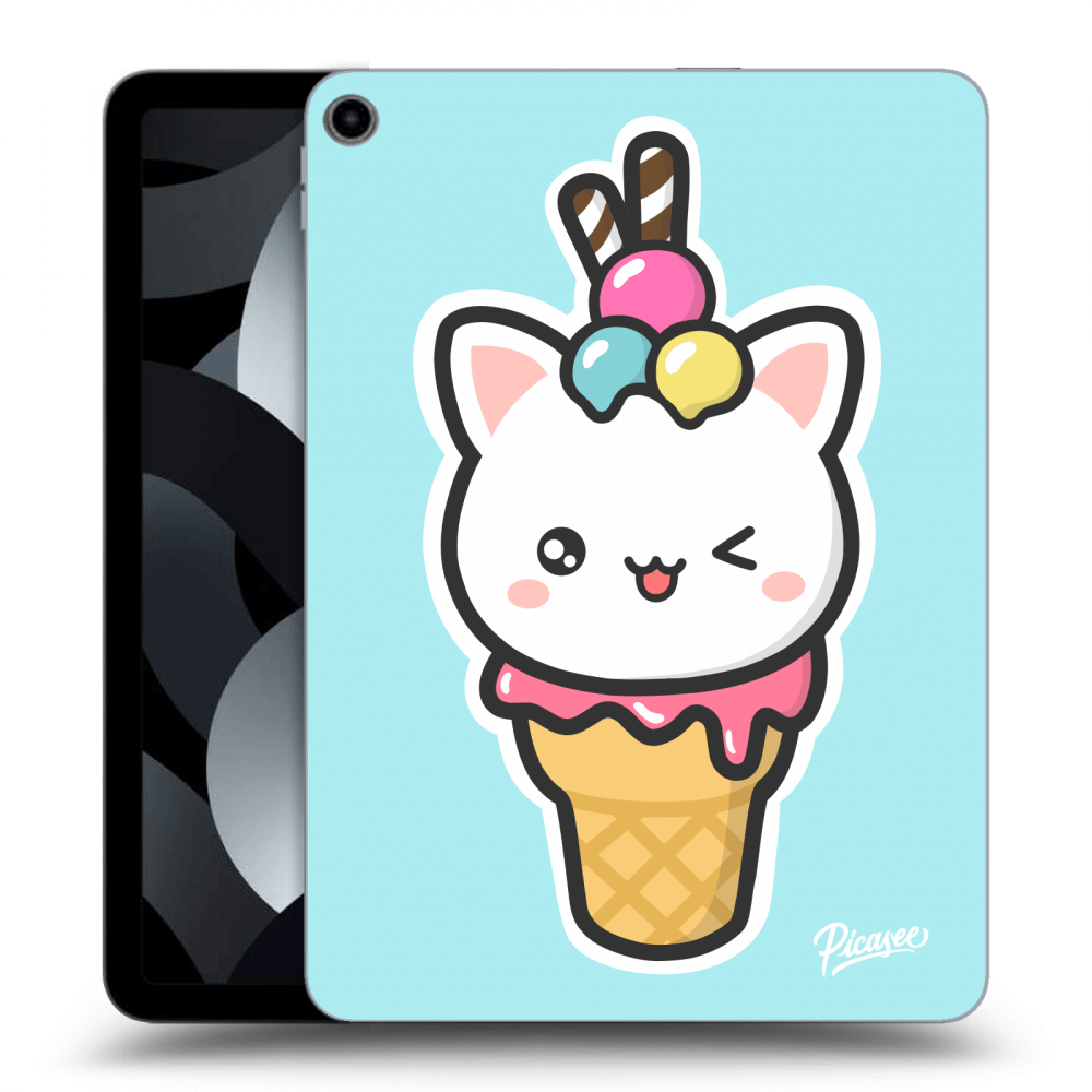 Picasee husă transparentă din silicon pentru Apple iPad Air 5 10.9" 2022 - Ice Cream Cat