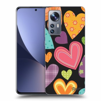Picasee husă neagră din silicon pentru Xiaomi 12 - Colored heart