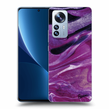 Picasee husă neagră din silicon pentru Xiaomi 12 Pro - Purple glitter