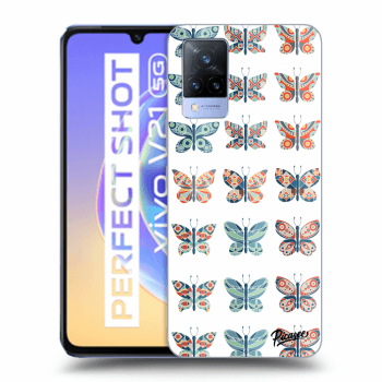 Picasee husă transparentă din silicon pentru Vivo V21 5G - Butterflies