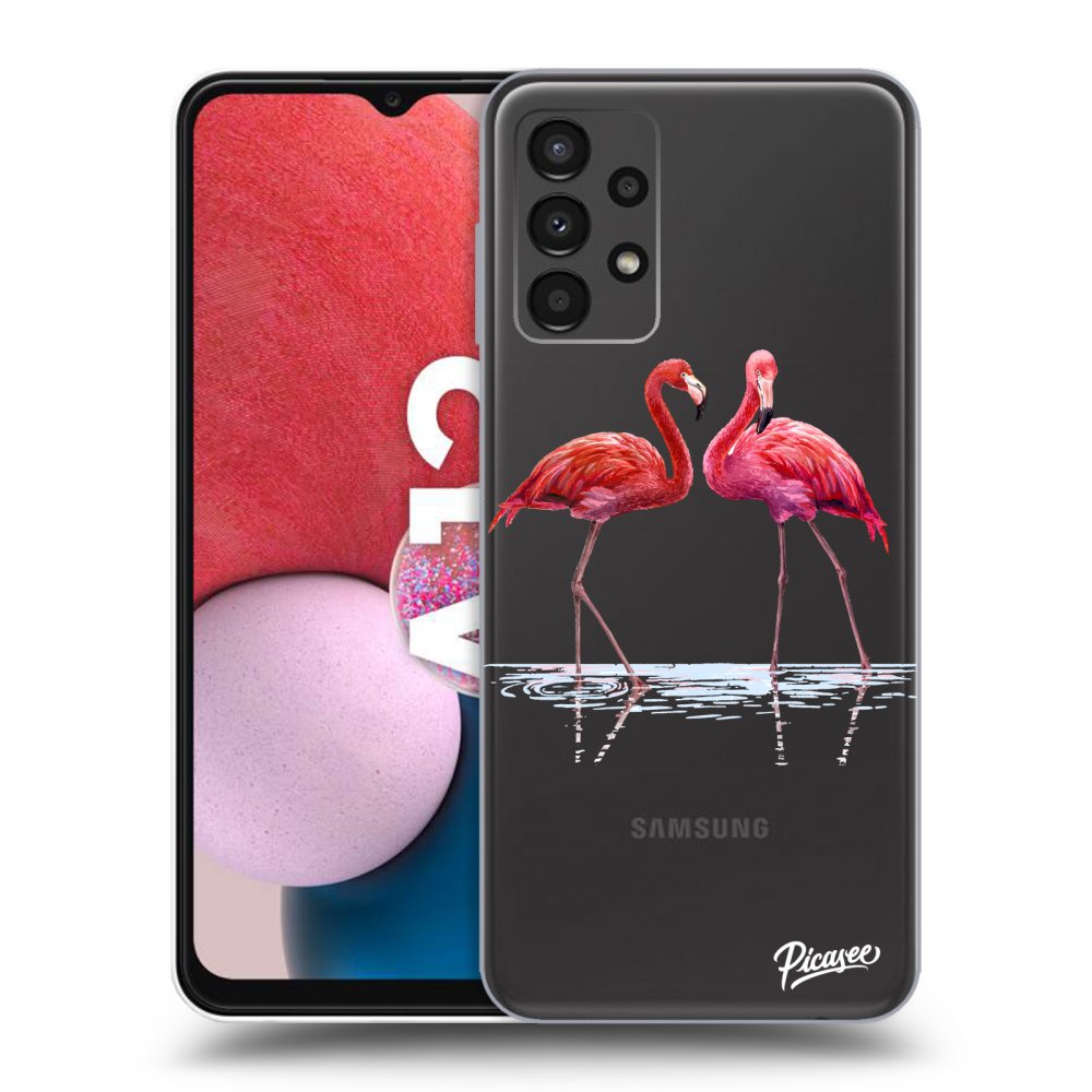 Picasee husă transparentă din silicon pentru Samsung Galaxy A13 4G A135 - Flamingos couple