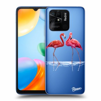 Picasee husă transparentă din silicon pentru Xiaomi Redmi 10C - Flamingos couple