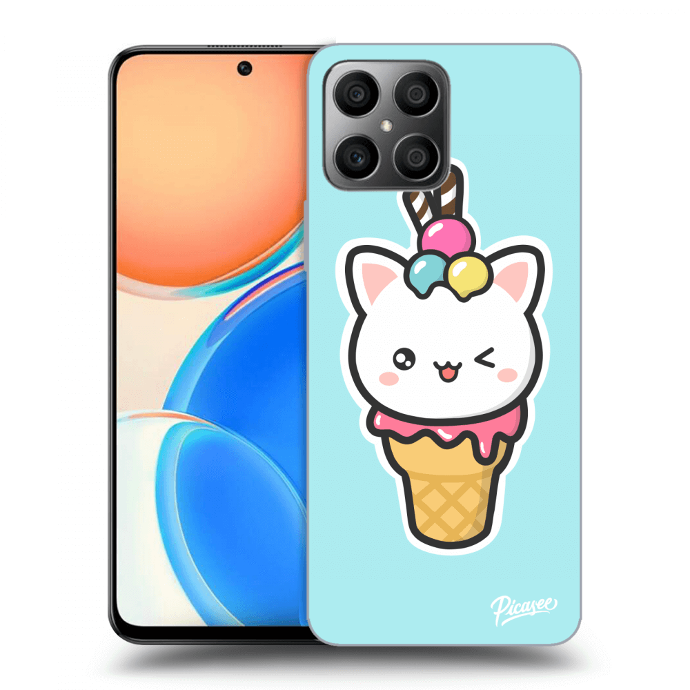 Picasee husă transparentă din silicon pentru Honor X8 - Ice Cream Cat