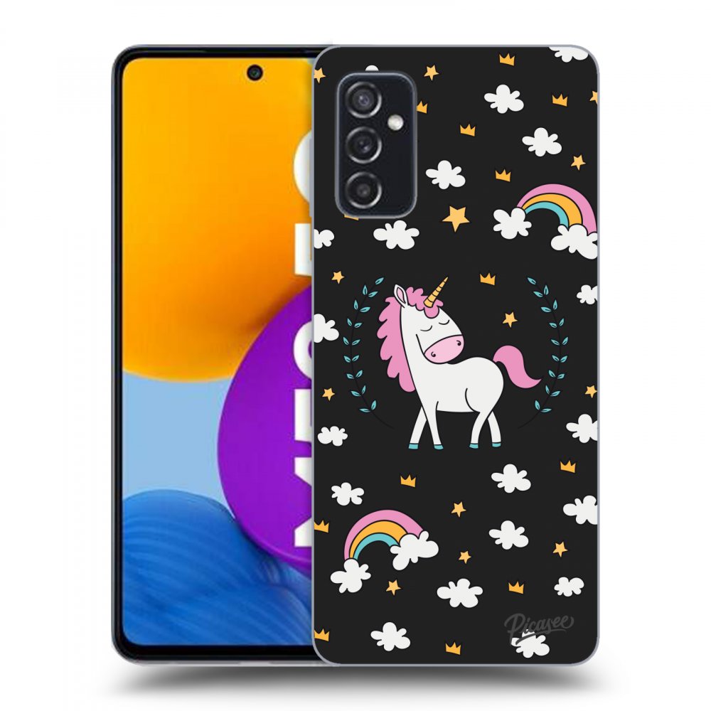 Picasee husă neagră din silicon pentru Samsung Galaxy M52 5G - Unicorn star heaven