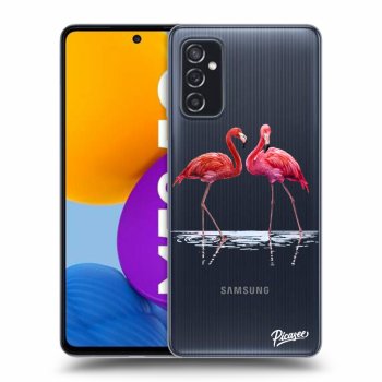 Picasee husă transparentă din silicon pentru Samsung Galaxy M52 5G - Flamingos couple