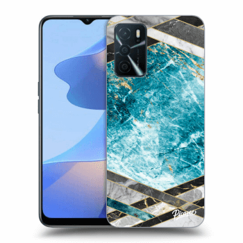 Husă pentru OPPO A16 - Blue geometry