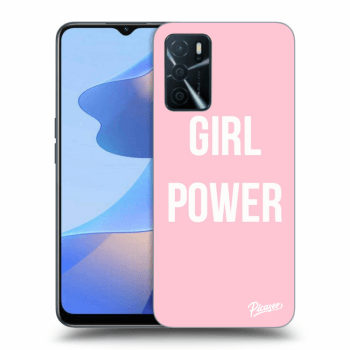 Picasee husă neagră din silicon pentru OPPO A16 - Girl power