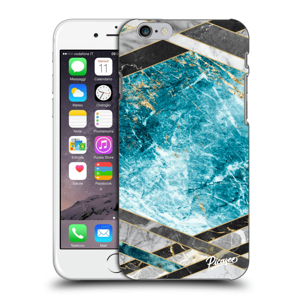 Picasee husă transparentă din silicon pentru Apple iPhone 6/6S - Blue geometry