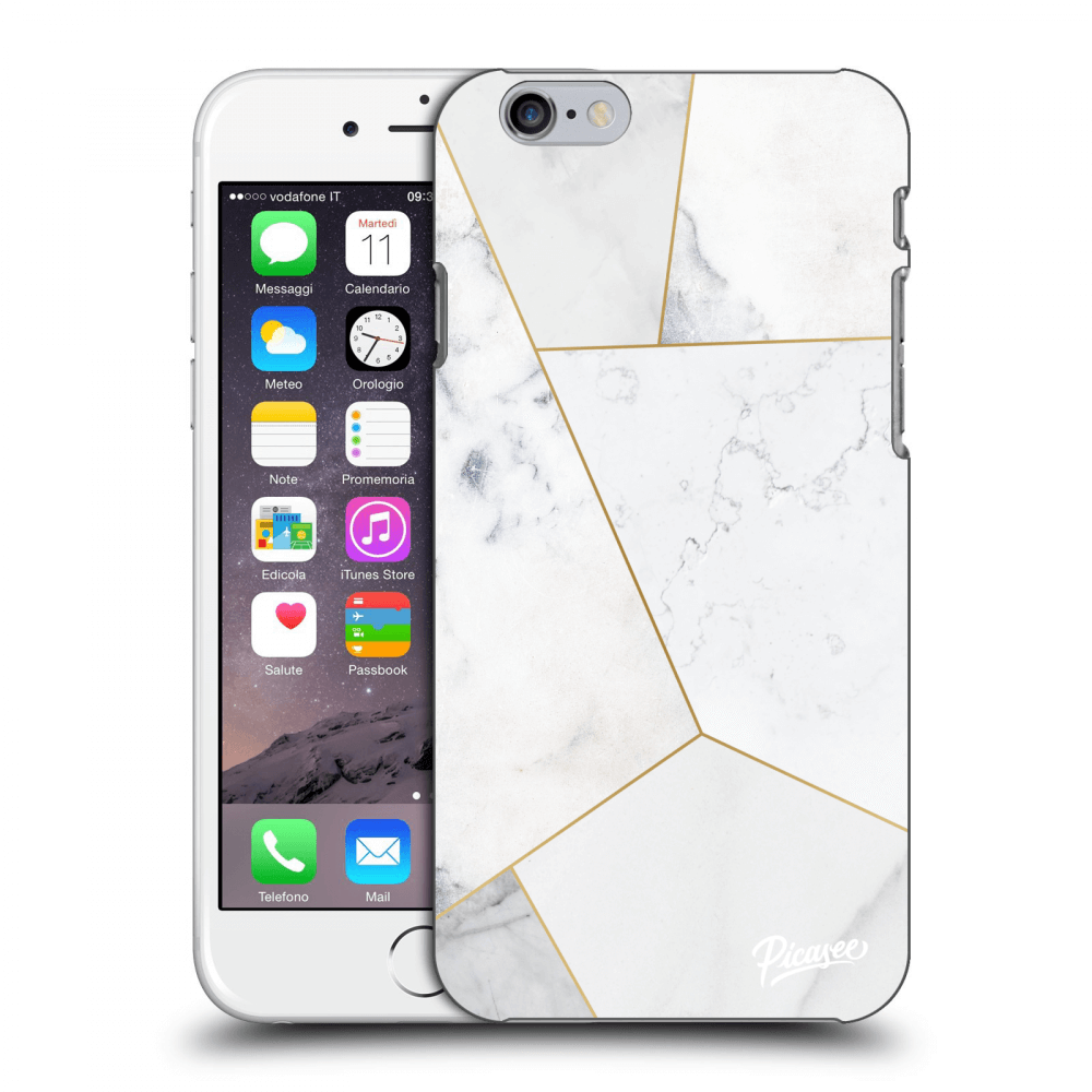 Picasee husă transparentă din silicon pentru Apple iPhone 6/6S - White tile