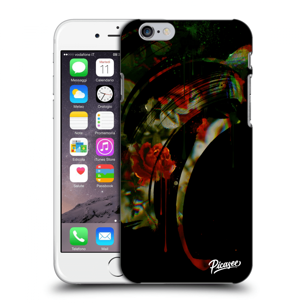 Picasee husă transparentă din silicon pentru Apple iPhone 6/6S - Roses black