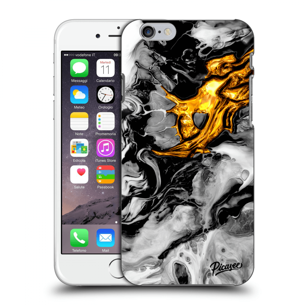 Picasee husă transparentă din silicon pentru Apple iPhone 6/6S - Black Gold 2