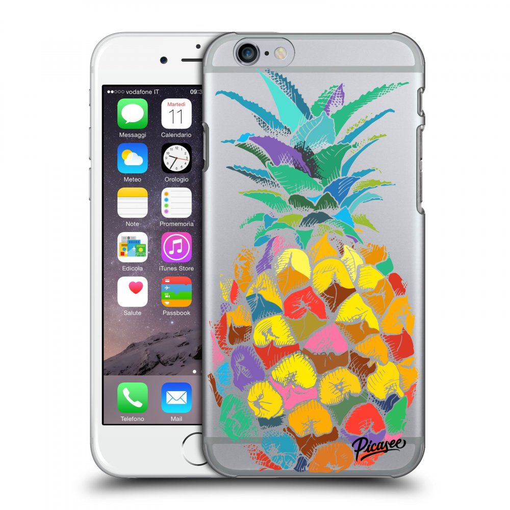 Picasee husă transparentă din silicon pentru Apple iPhone 6/6S - Pineapple