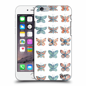 Picasee husă neagră din silicon pentru Apple iPhone 6/6S - Butterflies