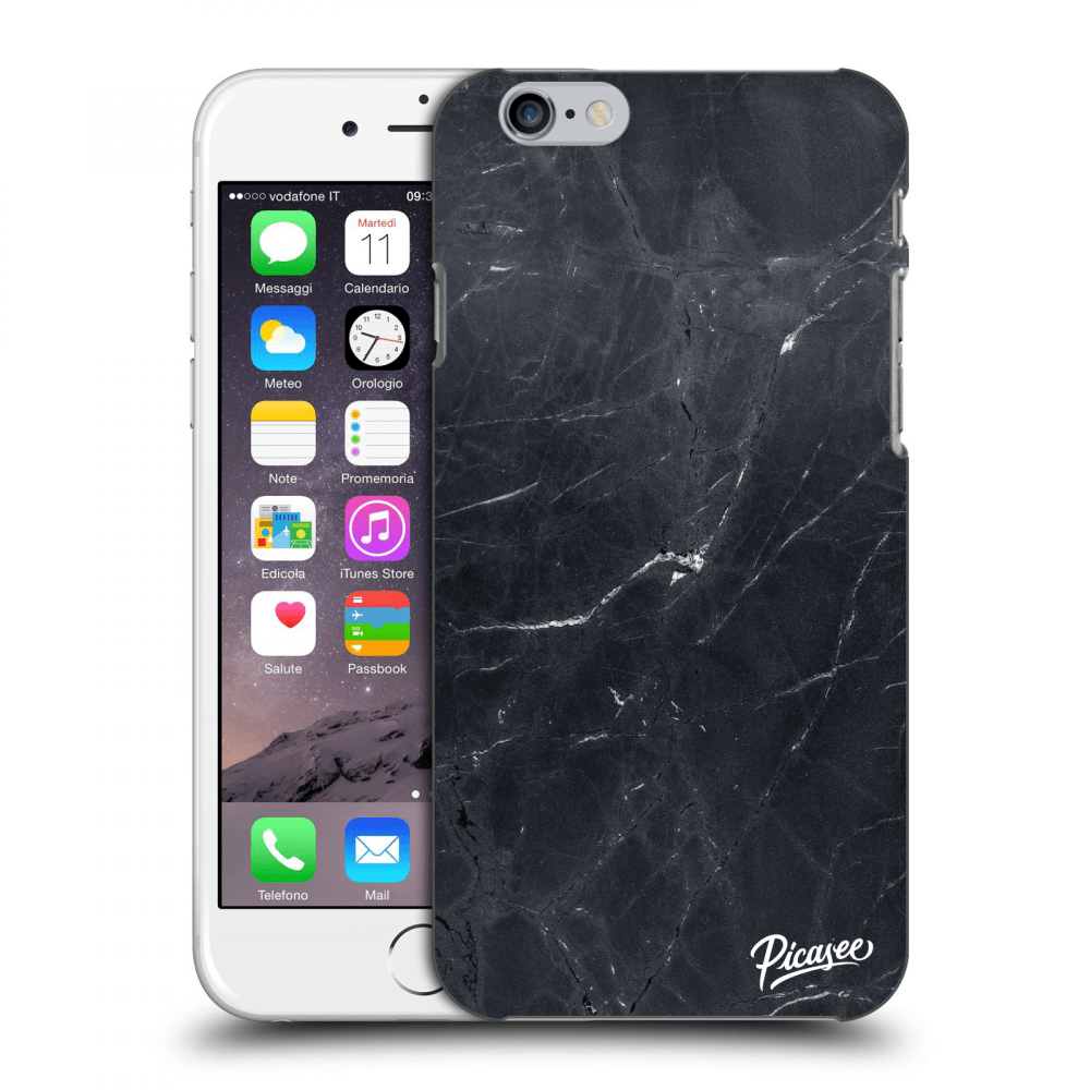 Picasee husă neagră din silicon pentru Apple iPhone 6/6S - Black marble