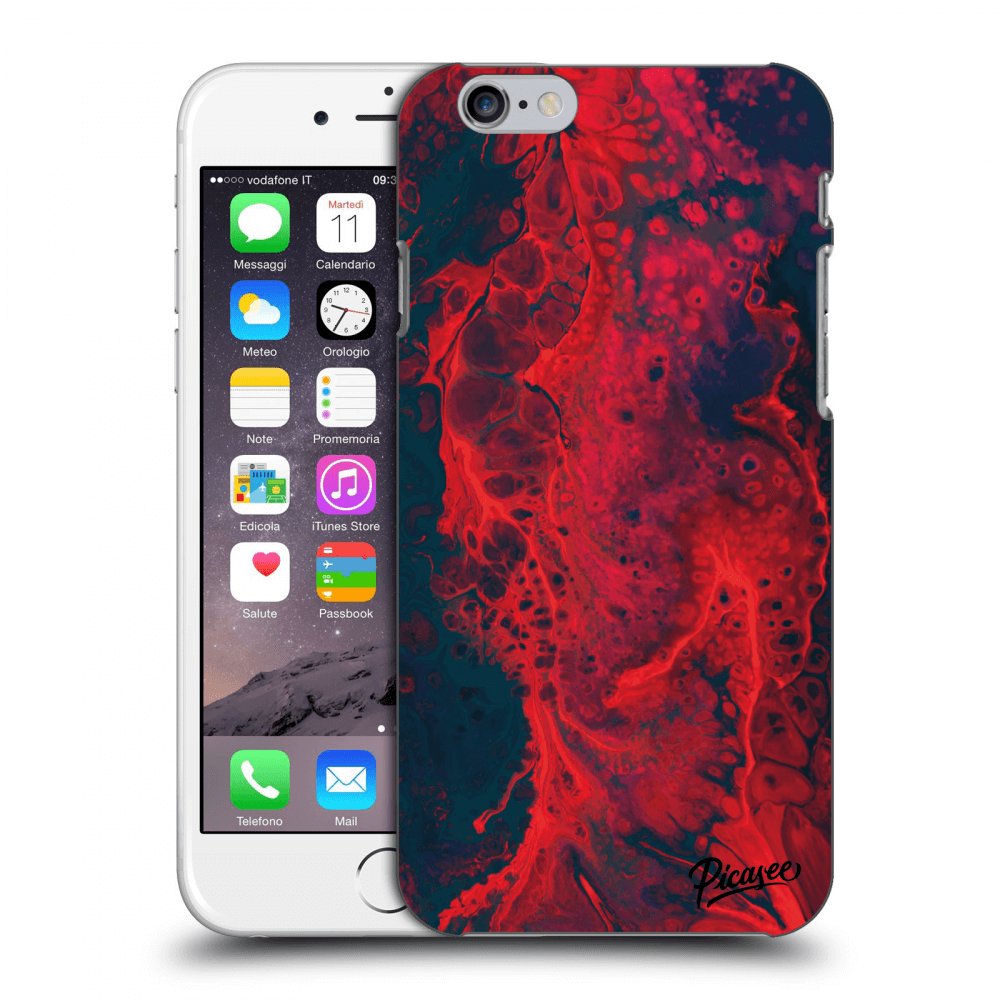 Picasee husă transparentă din silicon pentru Apple iPhone 6/6S - Organic red
