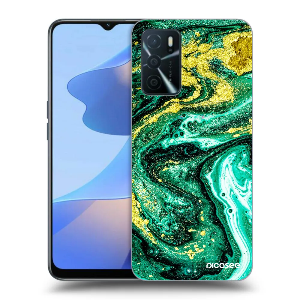 Picasee ULTIMATE CASE pentru OPPO A16s - Green Gold