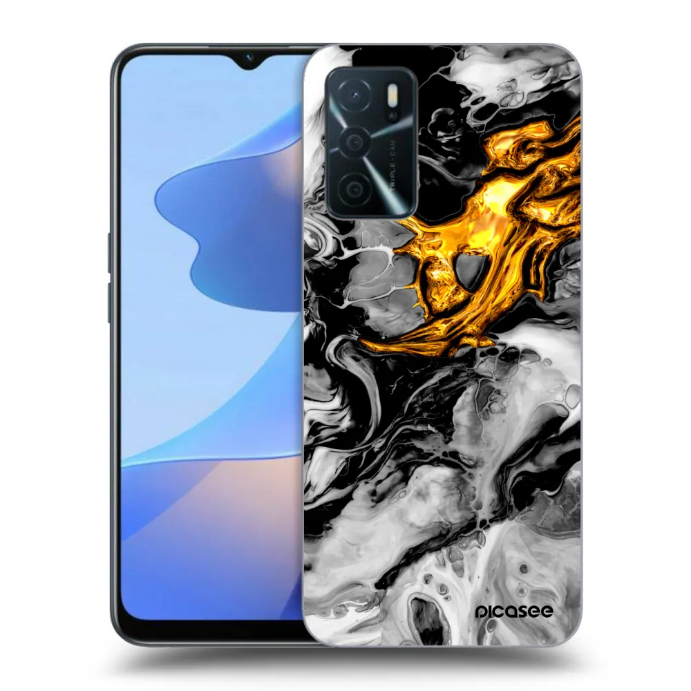 Picasee ULTIMATE CASE pentru OPPO A16s - Black Gold 2