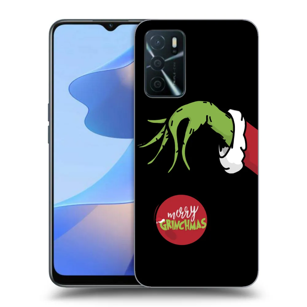 Picasee husă neagră din silicon pentru OPPO A16s - Grinch
