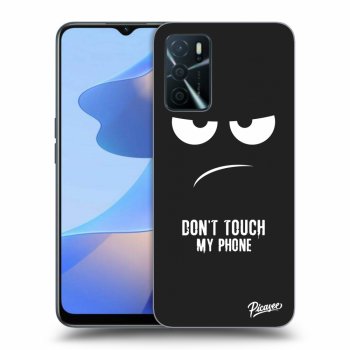 Picasee husă neagră din silicon pentru OPPO A16s - Don't Touch My Phone