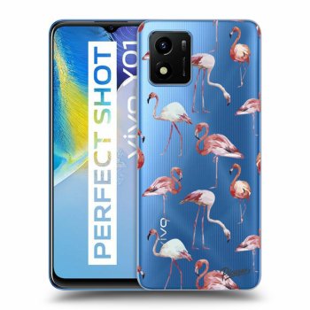 Picasee husă transparentă din silicon pentru Vivo Y01 - Flamingos