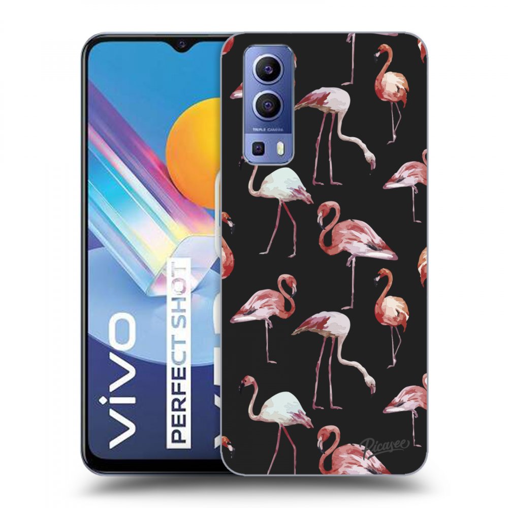 Picasee husă neagră din silicon pentru Vivo Y52 5G - Flamingos
