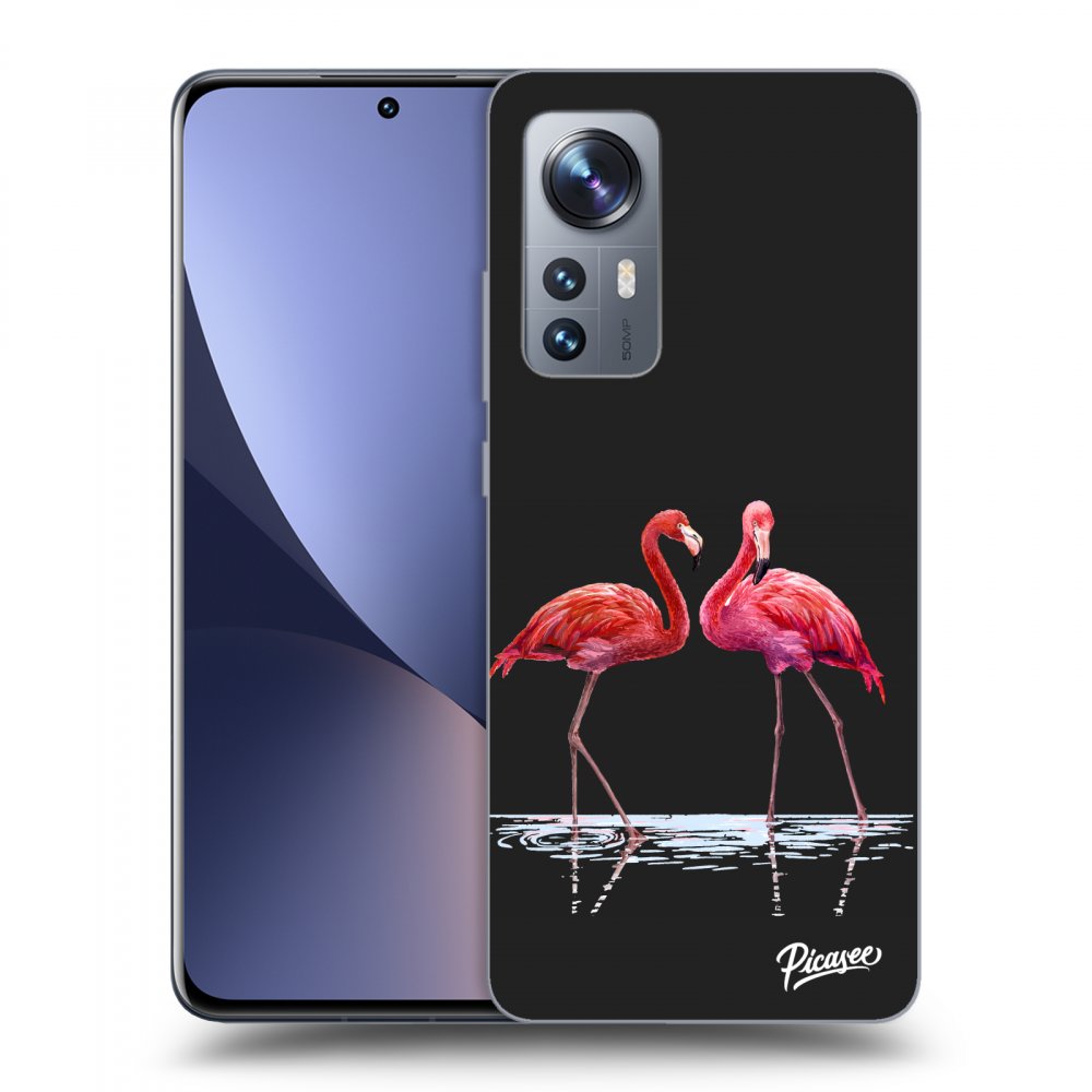 Picasee husă neagră din silicon pentru Xiaomi 12X - Flamingos couple